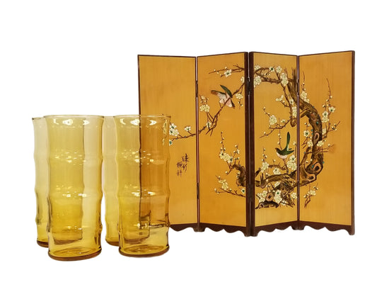 Golden Bamboo, Blossoms and Birds Gift Vignette